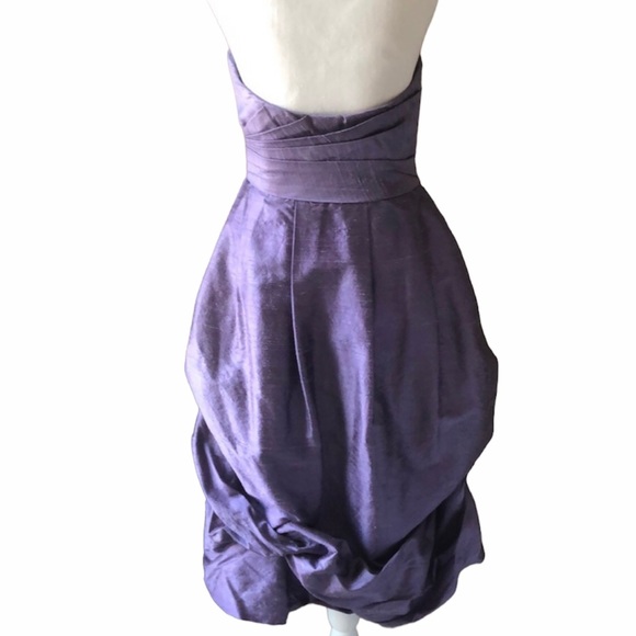 Vintage WATTERS & WATTERS Silk Shantung Strapless Bubble Midi Dress 4 - Picture 2 of 6